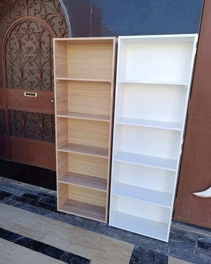 Étagères en Bois MDF 180x60x25cm - 5 Étages (Blanc, Beige, Marron) | رفوف خشبية MDF