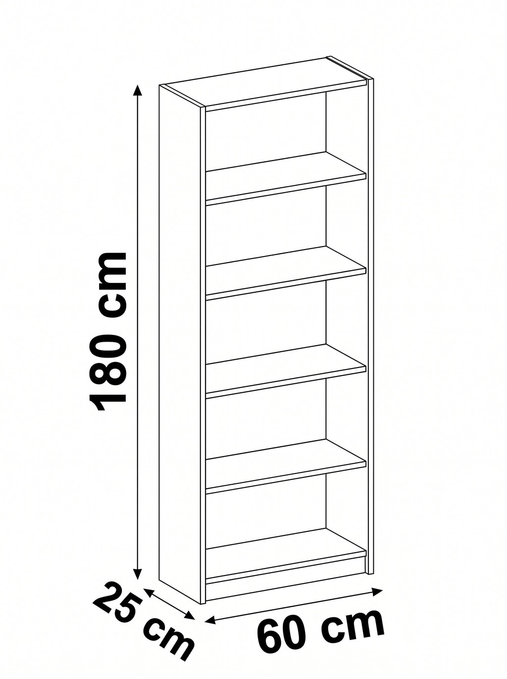 Étagères en Bois MDF 180x60x25cm - 5 Étages (Blanc, Beige, Marron) | رفوف خشبية MDF